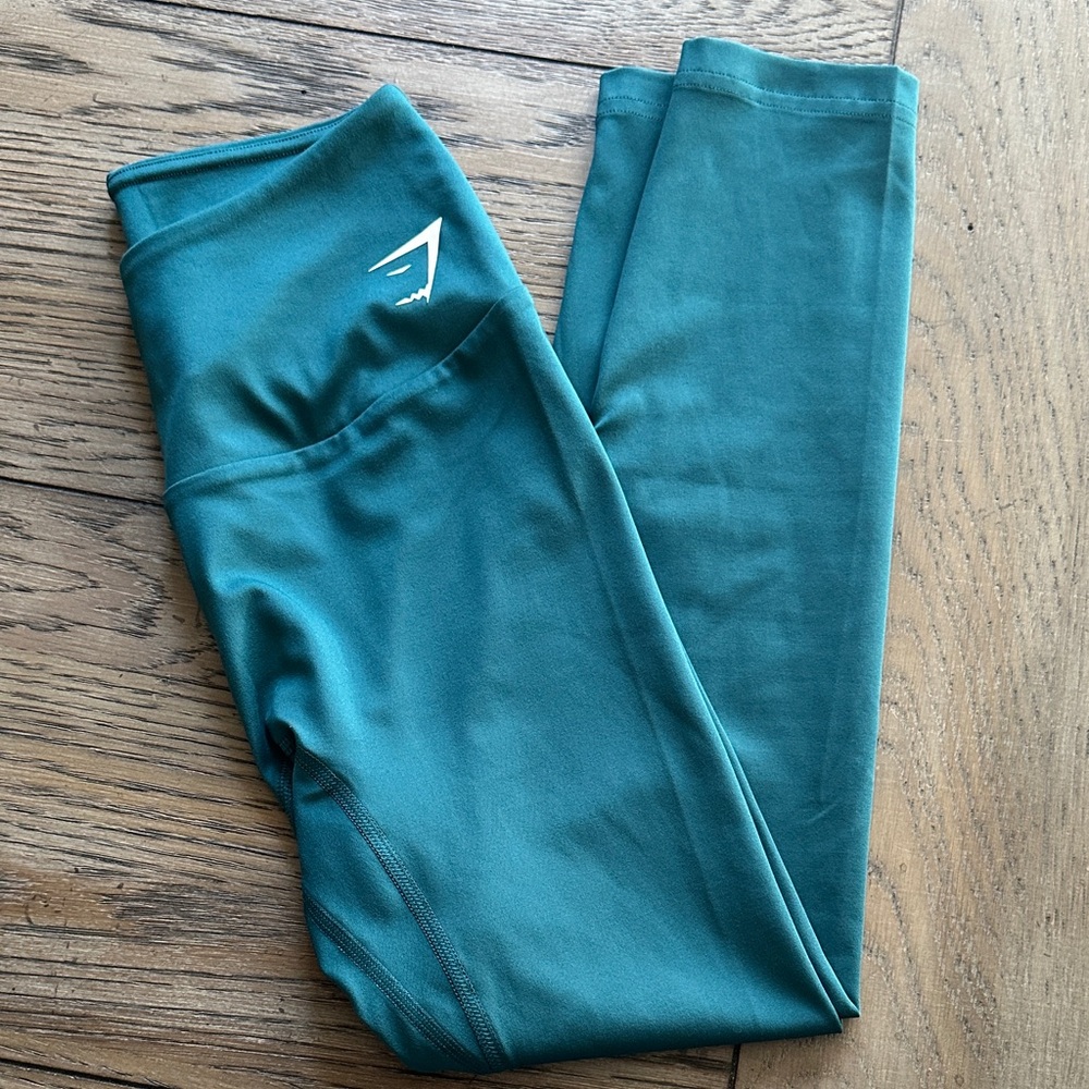 Gymshark B1A1V Training 7/8 Leggings Teal Turquoise Size Small - Picture 1 of 7
